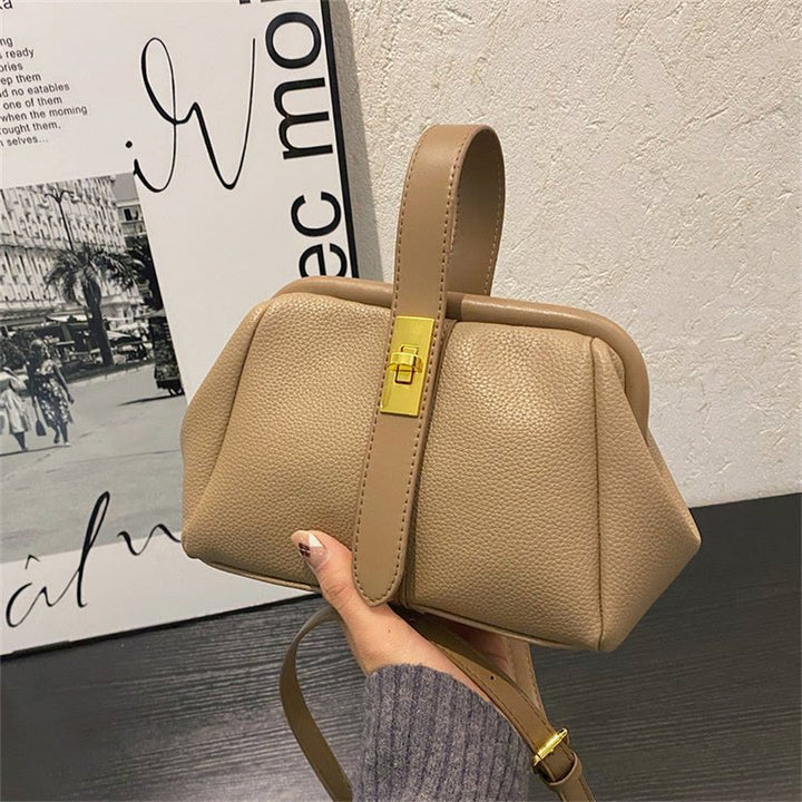 Handytasche mit Schnalle für Damen, elegante Handtasche aus Leder, Umhängetasche