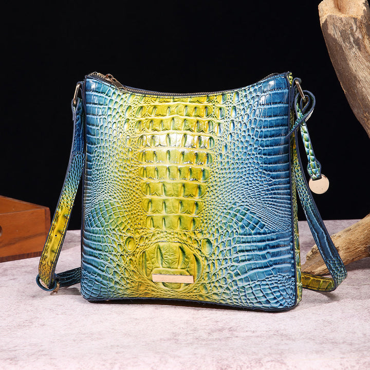 Umhängetasche für Damen, Retro-Krokodilmuster, Leder, Dating-Tasche