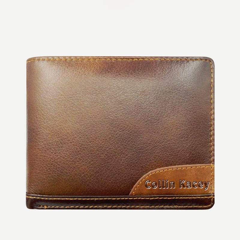 Herren Retro Bifold Kurze Geräumige Leder Geldbörse Multi Style Optionals