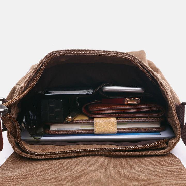 Retro Business Messenger Bag mit mehreren Taschen