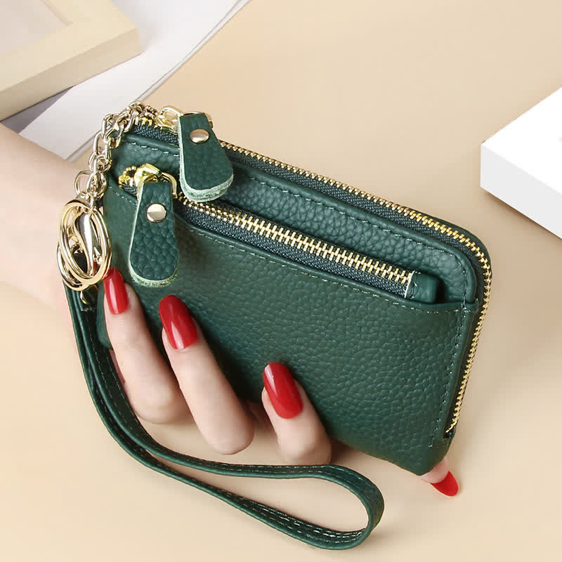Kleine Clutch aus echtem Leder für Damen mit Armband, Geldbörse, Kartenhalter