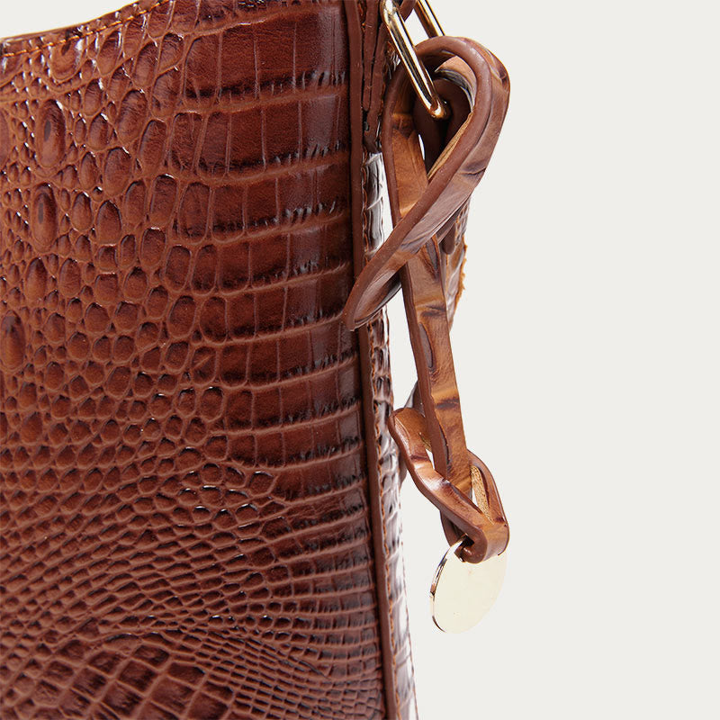 Umhängetasche für Damen, Retro-Krokodilmuster, Leder, Dating-Tasche