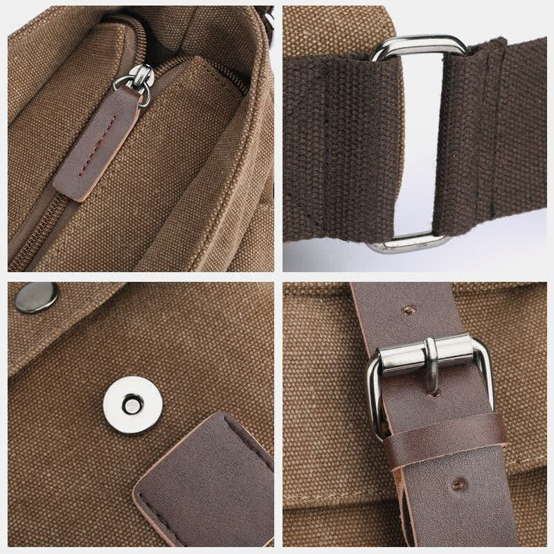 Retro Business Messenger Bag mit mehreren Taschen