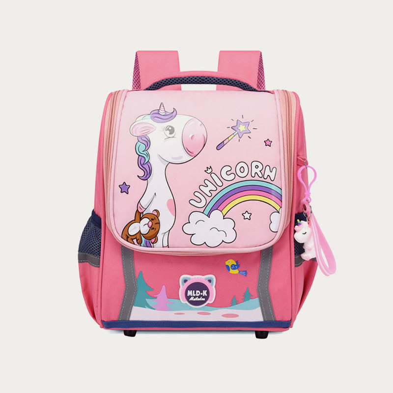 Rucksack für Kinder, niedlicher Cartoon-Einhorn-Dinosaurier, Oxford-Schultasche