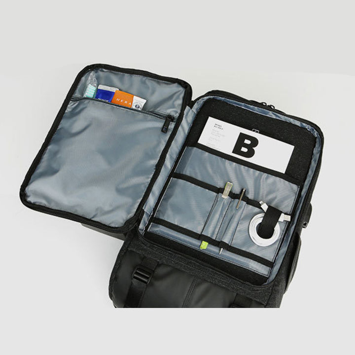Robuster 15-Zoll-Business-Laptop-Rucksack für unterwegs mit USB-Ladeanschluss und Kopfhöreranschluss