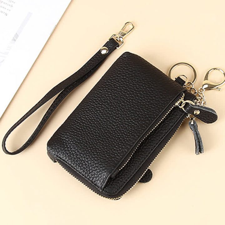 Kleine Clutch aus echtem Leder für Damen mit Armband, Geldbörse, Kartenhalter