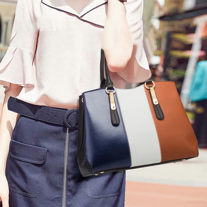 Taschenset in Kontrastfarbe für Damen, schlichte, elegante Damentasche
