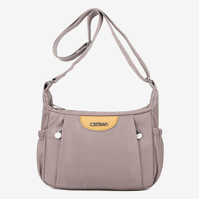 Damen Umhängetasche, minimalistisch, mehrere Taschen, breiter Riemen, Schultertasche