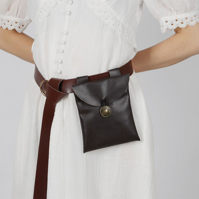 Mittelalterliche Ritter Gürteltasche Damen Herren Veganes Leder Hüfttasche