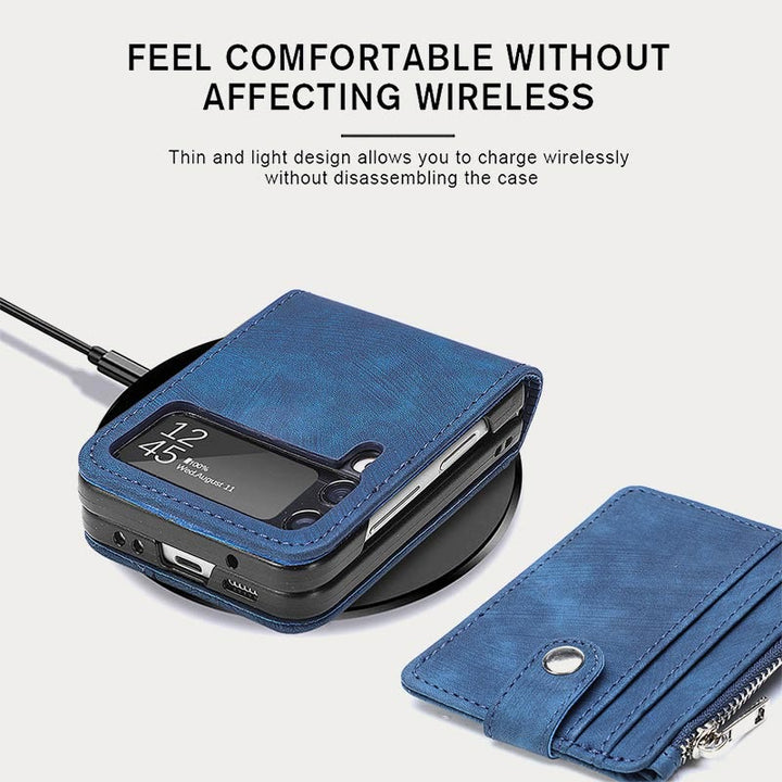 Handyhülle für Z Flip 6 / Z Flip 5 2-in-1 abnehmbare kleine Brieftasche