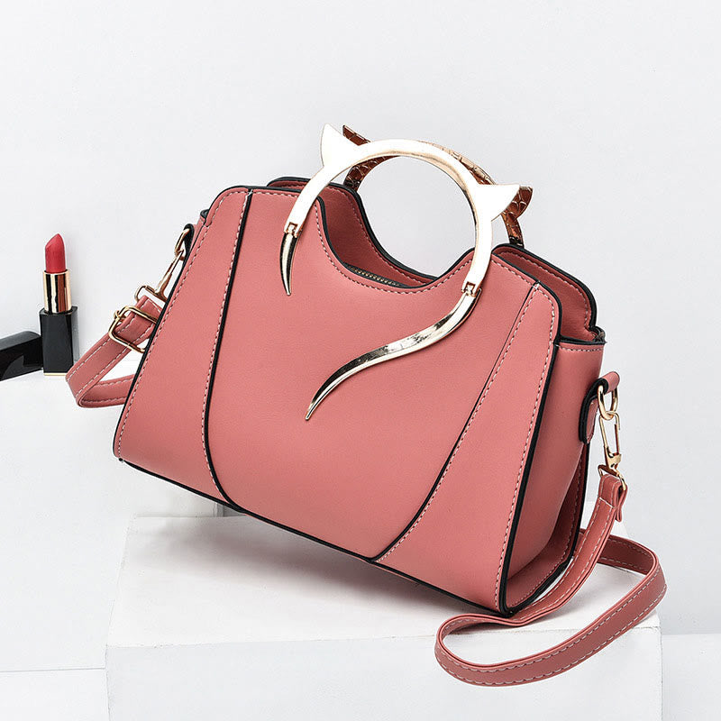 Süße Handtasche in Katzenform mit Griff für Damen, verstellbarer Riemen, Umhängetasche