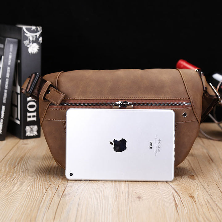 Retro-Schultertasche für Männer, leichter Crossbody-Tagesrucksack