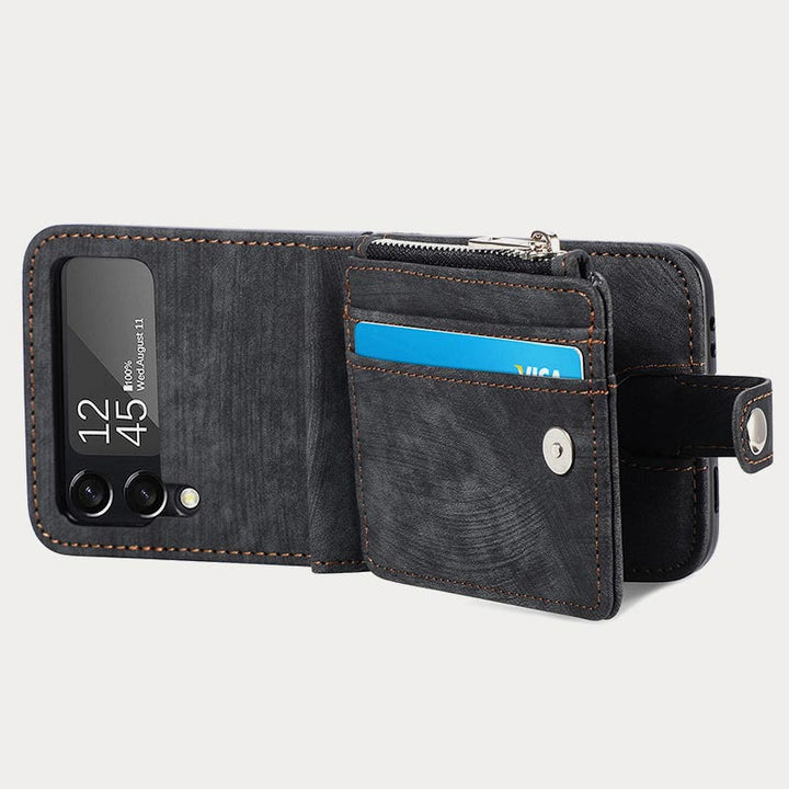 Handyhülle für Z Flip 6 / Z Flip 5 2-in-1 abnehmbare kleine Brieftasche