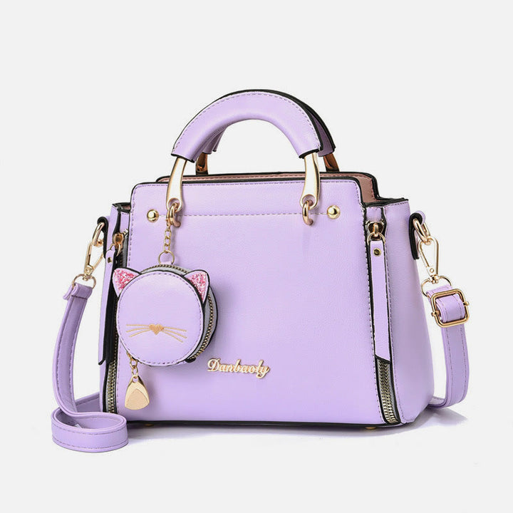 Süße Kätzchen-Handtasche mit abnehmbarem Riemen für Damen, Umhängetasche