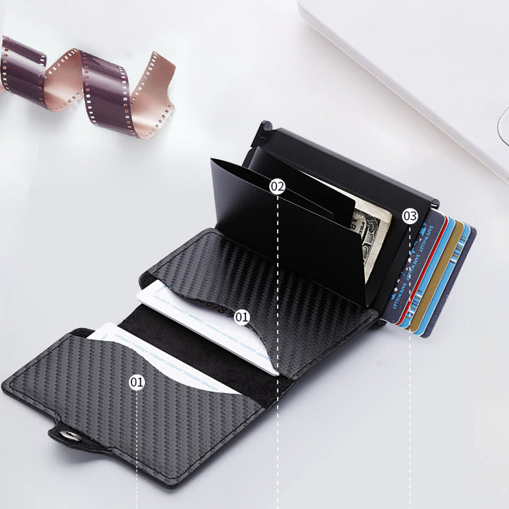 RFID-Mini-Slim-Geldbörse mit Kartenetui aus Metall