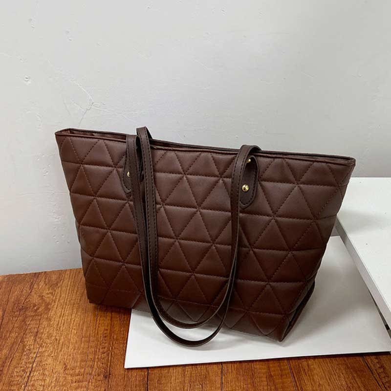 Große Kapazität Tragetaschen Gesteppte Leder Schultertasche Damen Handtasche