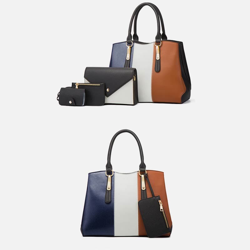 Taschenset in Kontrastfarbe für Damen, schlichte, elegante Damentasche