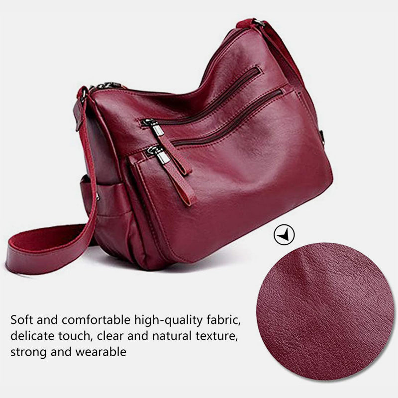 Große Umhängetasche im Retro-Stil mit mehreren Taschen - image 10