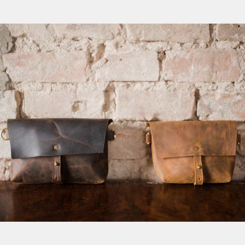 Retro-Hüfttasche aus Leder, Umhängetasche, Umhängetasche für Damen