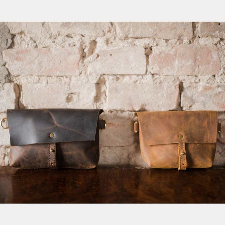 Retro-Hüfttasche aus Leder, Umhängetasche, Umhängetasche für Damen