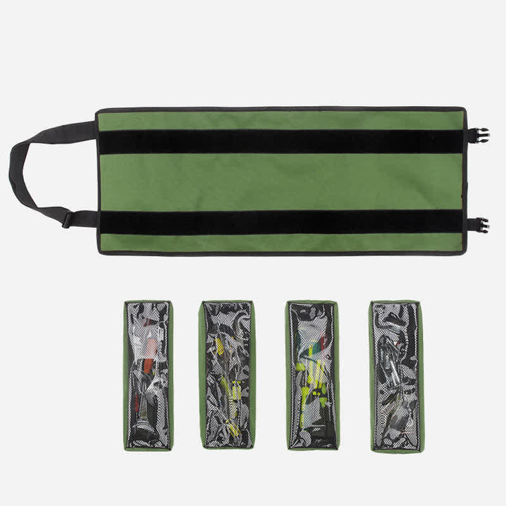 Werkzeug-Rolltasche, robuster Werkzeug-Organizer mit 4 herausnehmbaren Beuteln