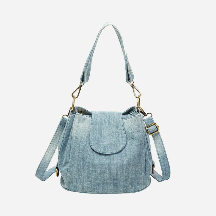 Denim-Unterarm-Beuteltasche für Damen, große Tasche mit Henkel