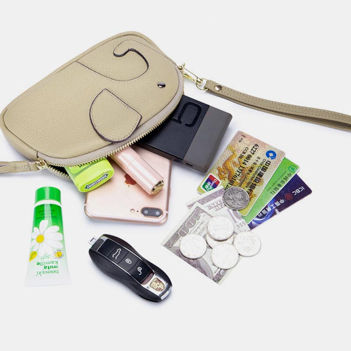 Große, weiche Clutch mit Elefantenmotiv
