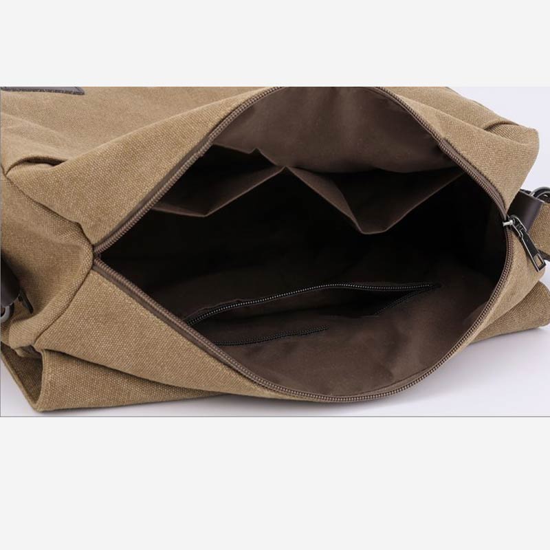 Lässige Messenger-Tasche aus Canvas mit großem Fassungsvermögen