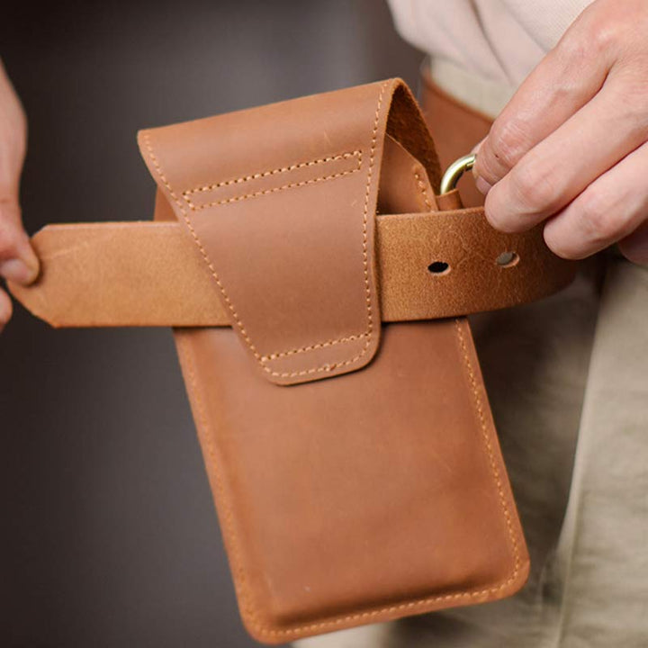 Echtleder Holster für Gürtel Universelle Handyhülle am Gürtel