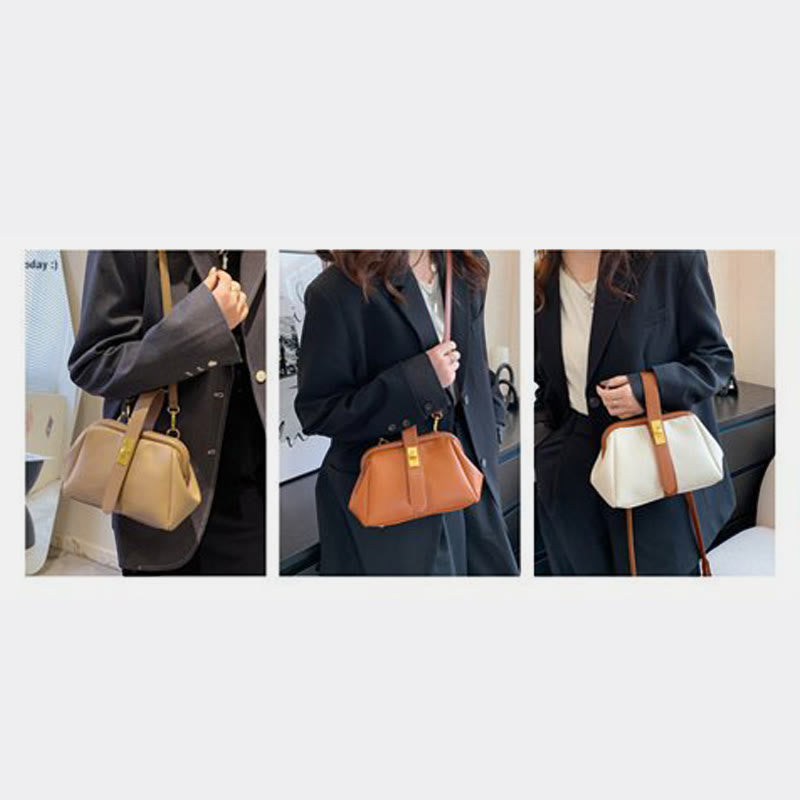 Handytasche mit Schnalle für Damen, elegante Handtasche aus Leder, Umhängetasche