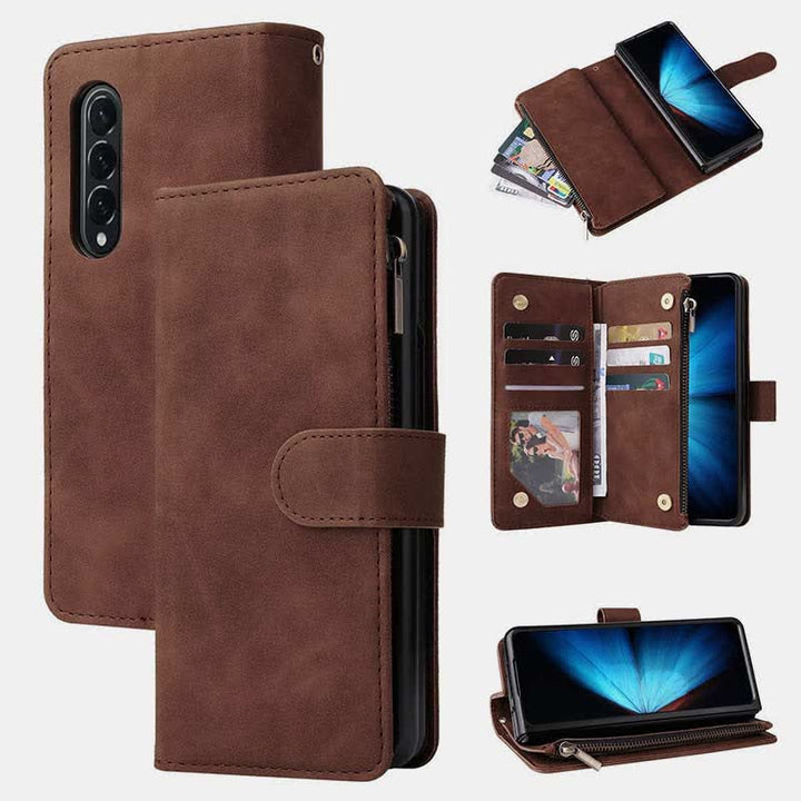 Stoßfeste Sansung Galaxy Z Fold 4 Fold 3 Hülle mit mehreren Kartenfächern