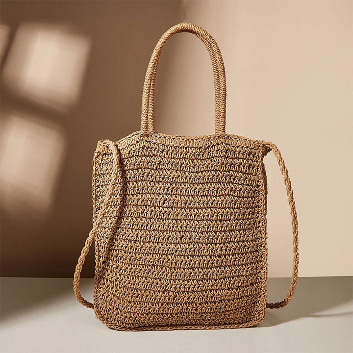 Blumenmuster Sommer Handtasche Stroh handgewebte Schultertasche Crossbody Geldbörsen