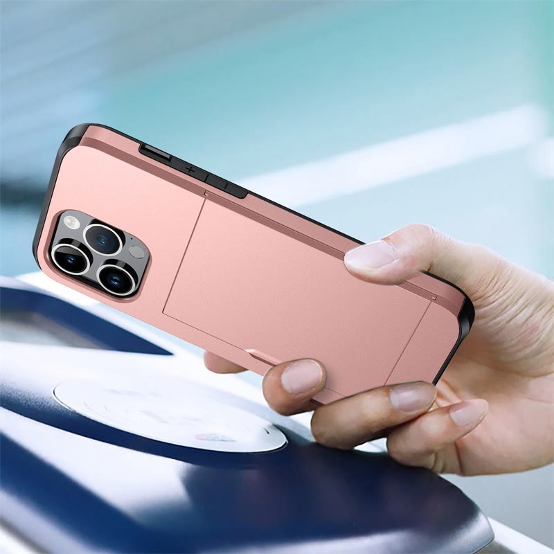 Iphone Slide Card Telefonhülle 2 in 1 Anti-Fall-Geldbörsenhülle