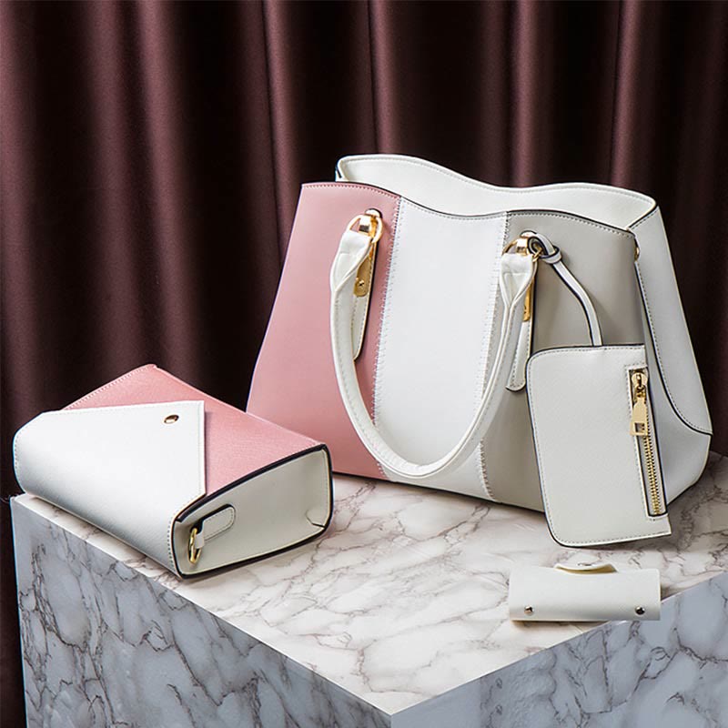 Taschenset in Kontrastfarbe für Damen, schlichte, elegante Damentasche