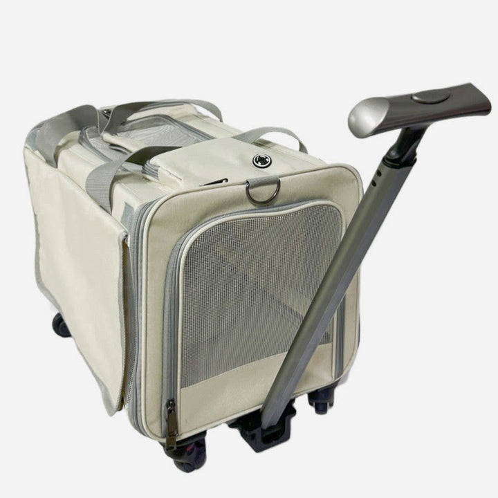 Rolling Pet Carrier Faltbare atmungsaktive Zugstange Haustiertasche