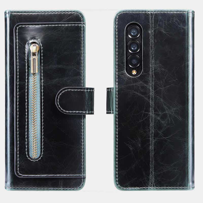 Z Fold 4 /3 Hülle Brieftasche für Frauen Männer PU Leder Flip Kickstand Telefonabdeckung