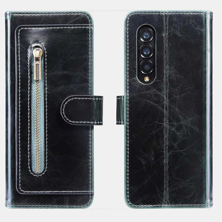 Z Fold 4 /3 Hülle Brieftasche für Frauen Männer PU Leder Flip Kickstand Telefonabdeckung