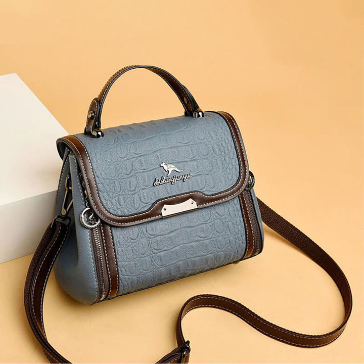 Handtasche mit Krokodil-Print für Damen, geräumige Umhängetasche aus PU-Leder