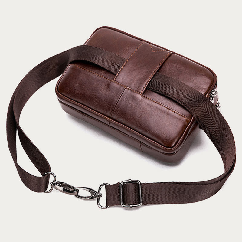 Leder-Gürteltasche für Herren, Retro, multifunktionale Umhängetasche für Handys