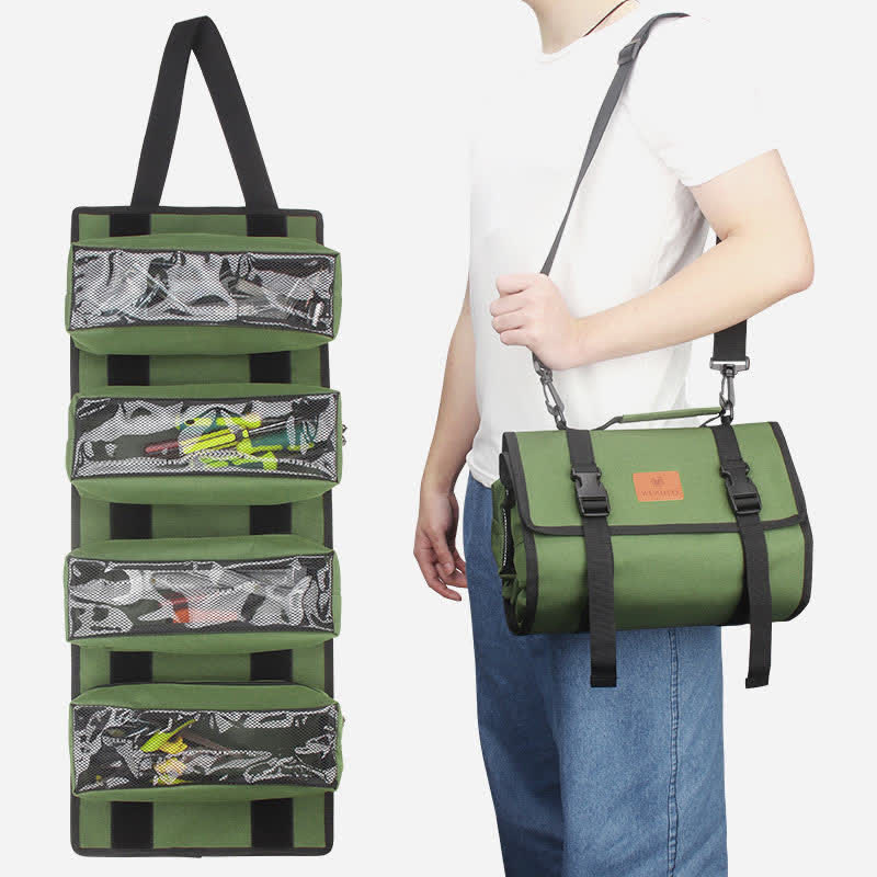 Werkzeug-Rolltasche, robuster Werkzeug-Organizer mit 4 herausnehmbaren Beuteln