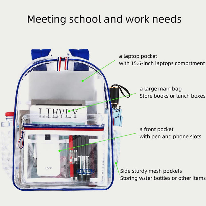 PVC-Rucksack für Erwachsene im Freien, transparente große, durchsichtige Tasche