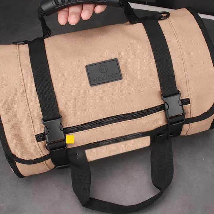 Werkzeugtasche mit Rollen, 453 g, gewachstes Canvas, Werkzeugrolle für Mechaniker, Elektriker, Hobbybastler