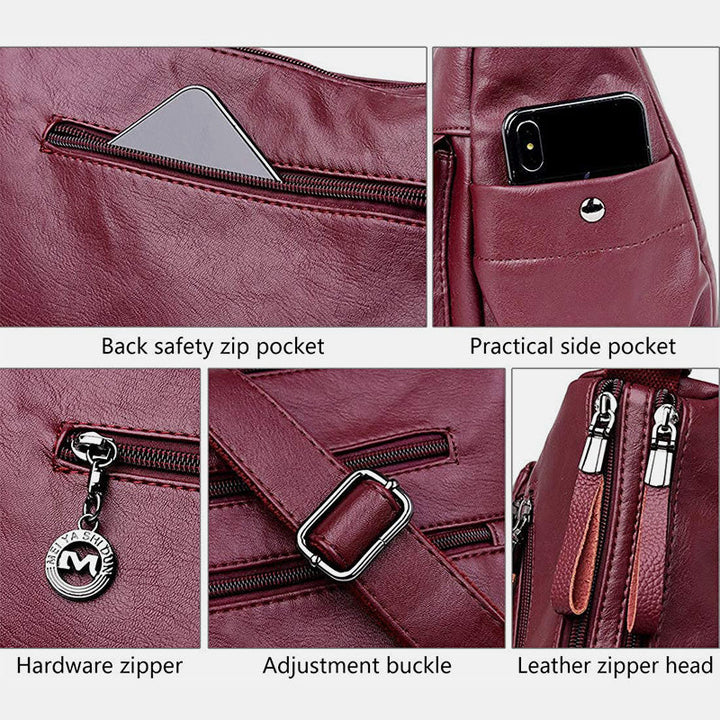 Große Umhängetasche im Retro-Stil mit mehreren Taschen - image 8