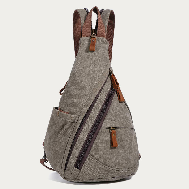 Lässiger Reise-Schulterrucksack aus Segeltuch für Damen und Herren