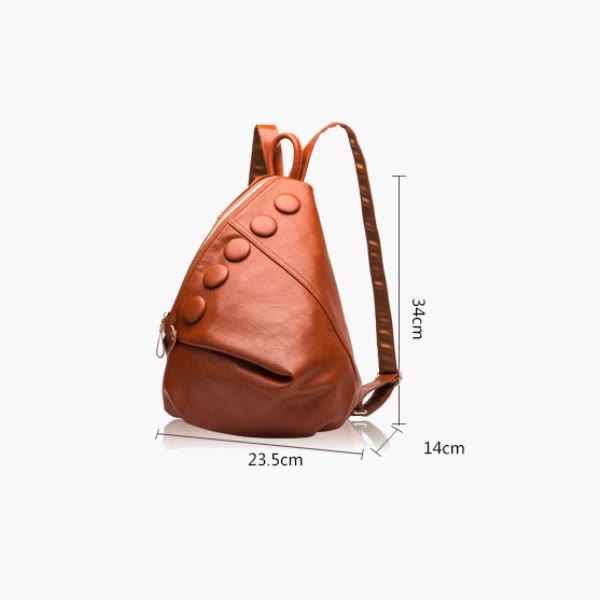 Einfarbiger Lederrucksack für Damen und Jugendliche