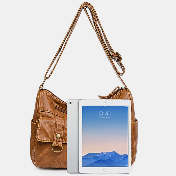 Umhängetasche im Vintage-Stil mit vielen Taschen und großem Fassungsvermögen