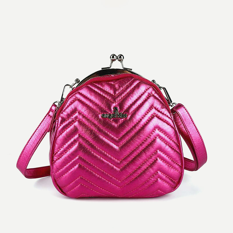 Mini-Rucksack mit drei Fächern, Kisslock-Reißverschluss, Tagesrucksack, modische Party-Geldbörsen, Handtaschen