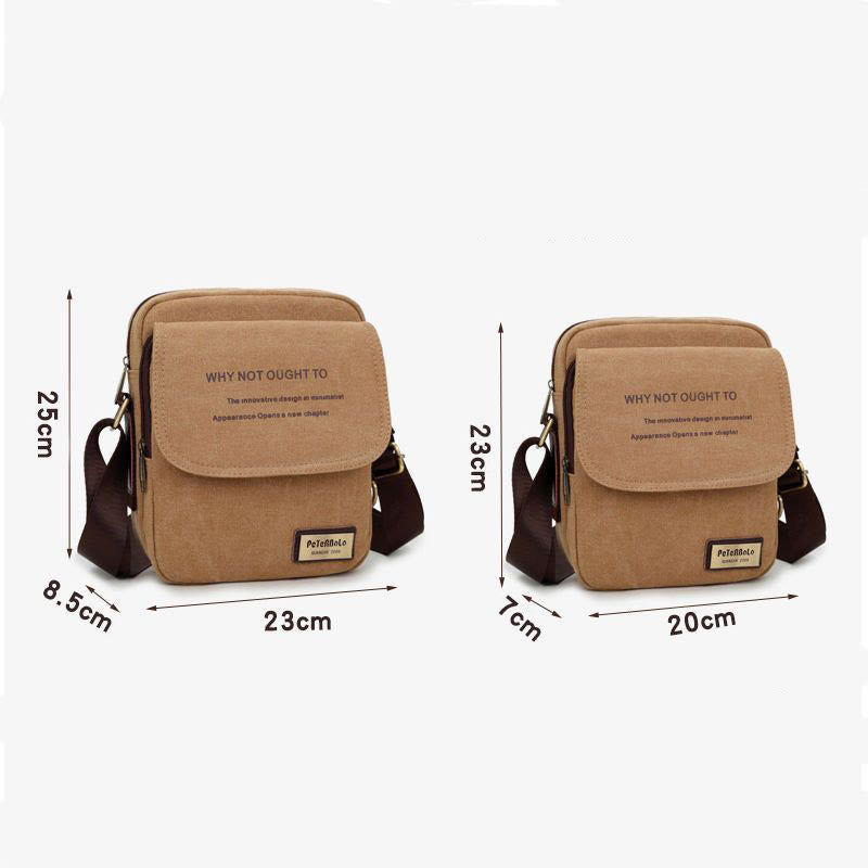 Verdickte Canvas-Tasche für Herren, bedeutende Umhängetasche mit dickem Riemen