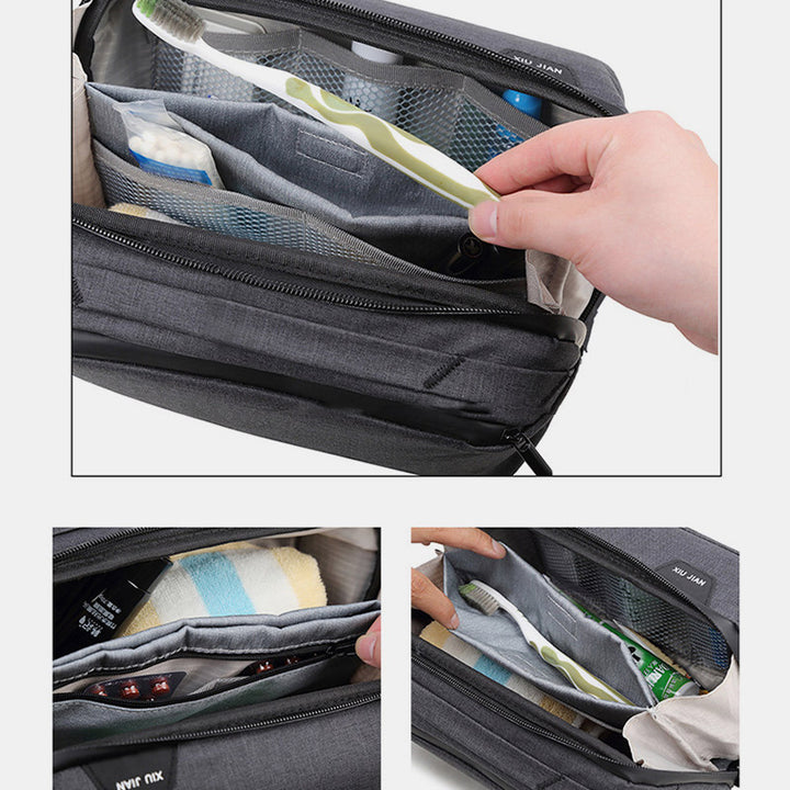 Leichte Aufbewahrungstasche mit Reißverschluss und mehreren Steckplätzen, tragbarer Organizer für Elektronikartikel, Make-up-Tasche