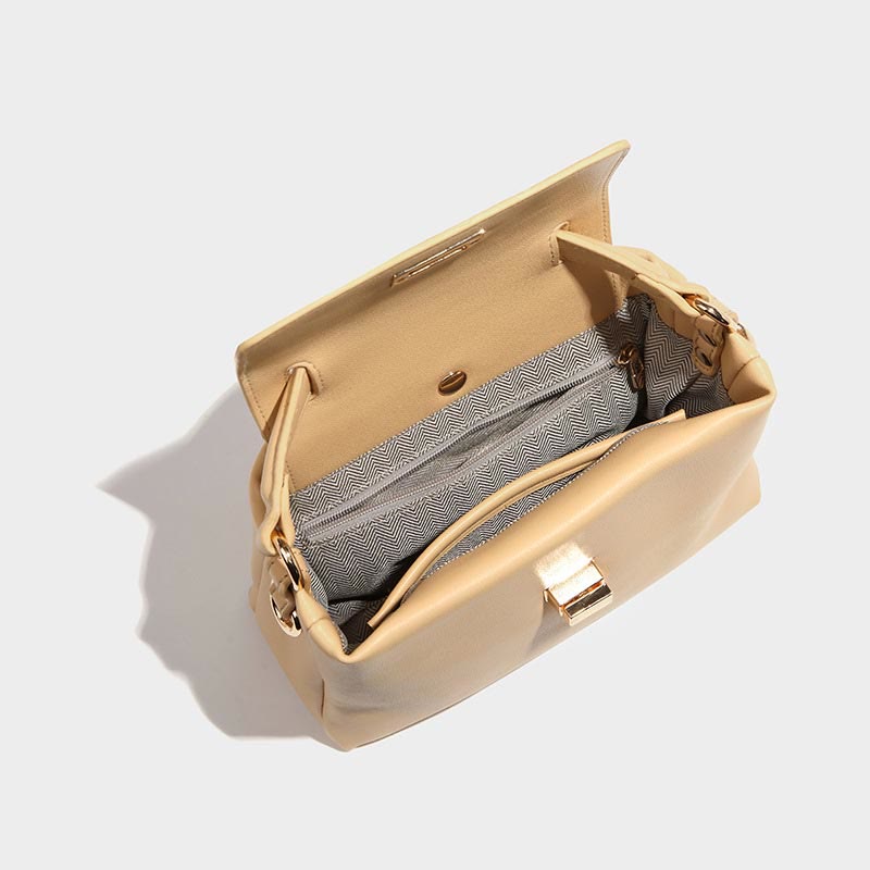 Top-Griff-Tasche für Damen, schlichte Vintage-Umhängetasche aus weichem Leder